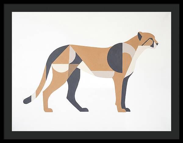 Cheetah In Minimalist Form