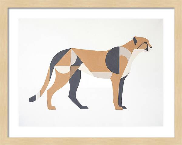 Cheetah In Minimalist Form