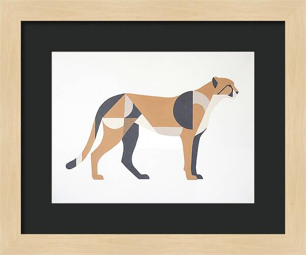 Cheetah In Minimalist Form