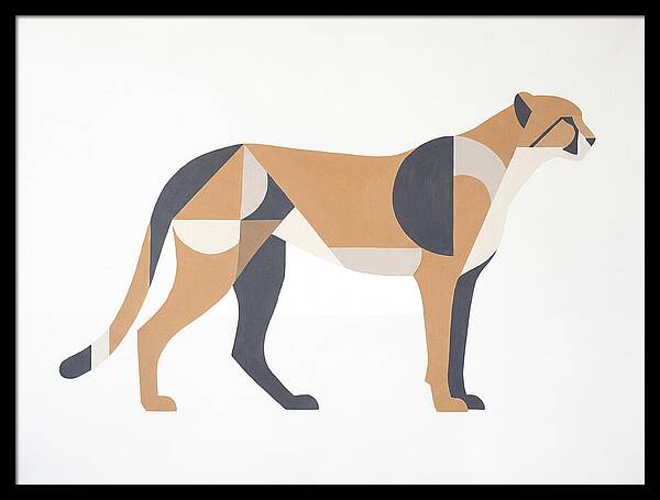 Cheetah In Minimalist Form
