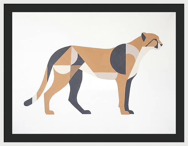 Cheetah In Minimalist Form