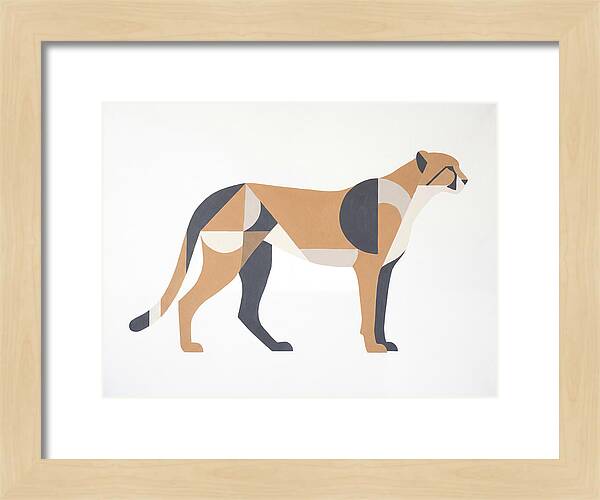 Cheetah In Minimalist Form