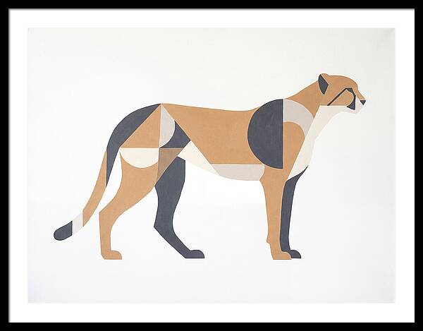 Cheetah In Minimalist Form