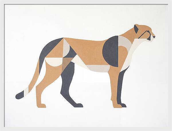 Cheetah In Minimalist Form