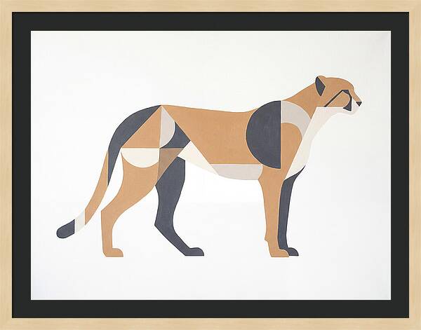 Cheetah In Minimalist Form
