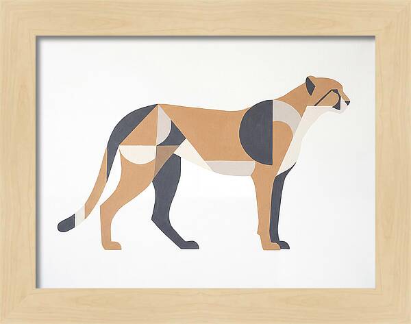 Cheetah In Minimalist Form