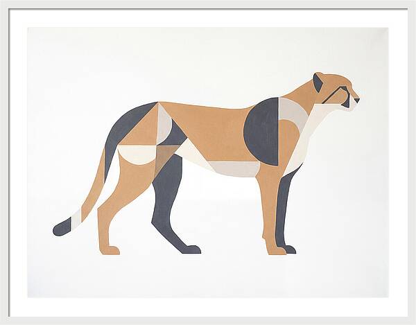 Cheetah In Minimalist Form