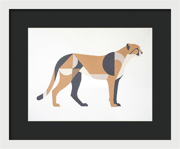Cheetah In Minimalist Form