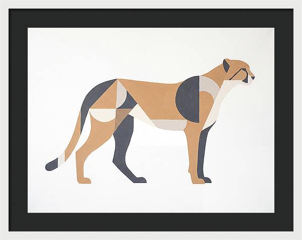 Cheetah In Minimalist Form