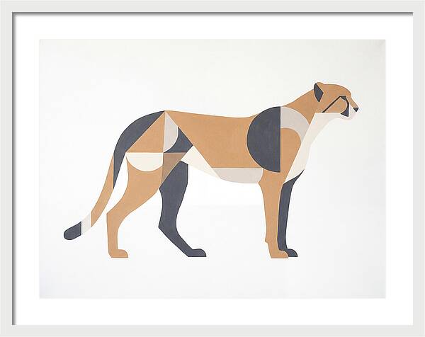 Cheetah In Minimalist Form