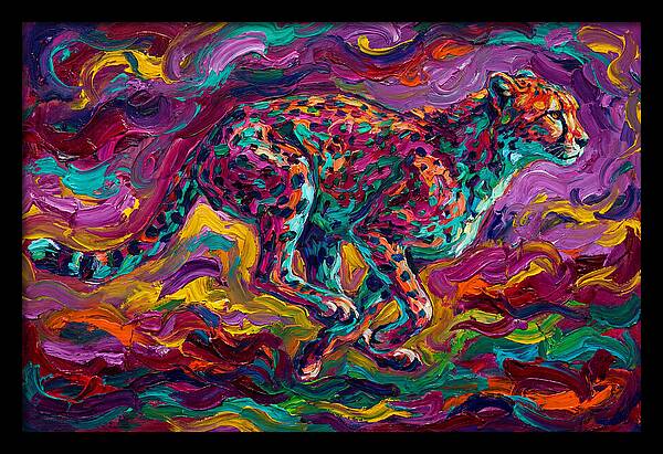 Cheetah In Vibrant Motion