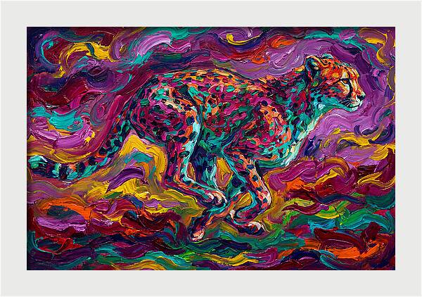 Cheetah In Vibrant Motion