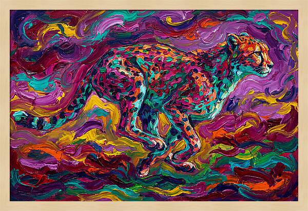 Cheetah In Vibrant Motion