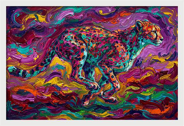 Cheetah In Vibrant Motion