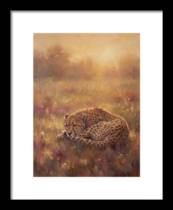 Cheetah Resting In Field
