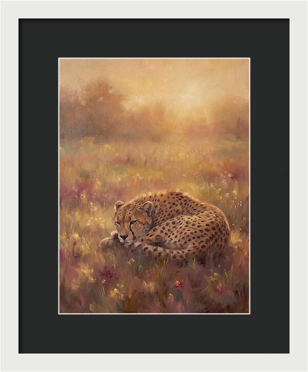 Cheetah Resting In Field