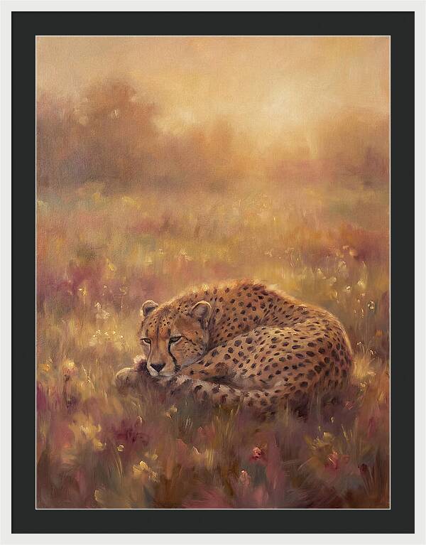 Cheetah Resting In Field