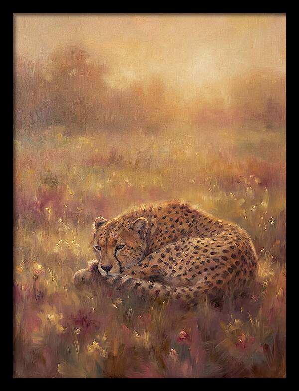 Cheetah Resting In Field