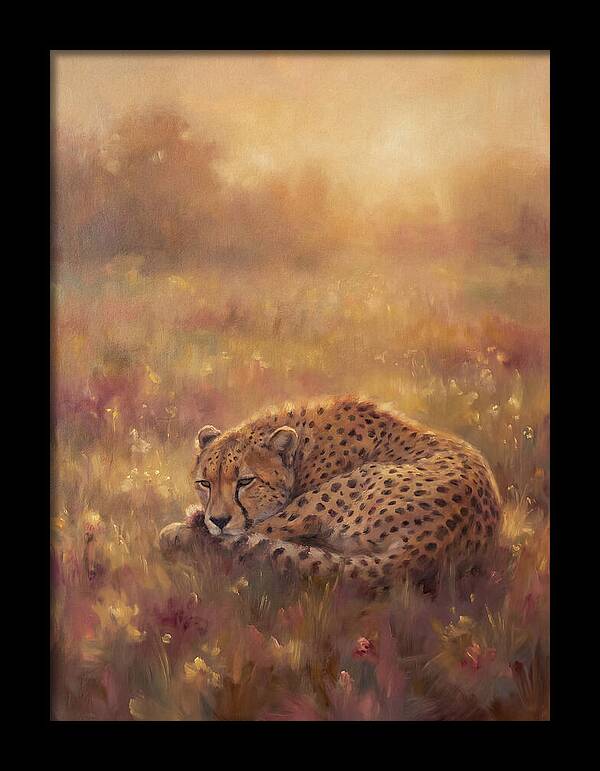 Cheetah Resting In Field