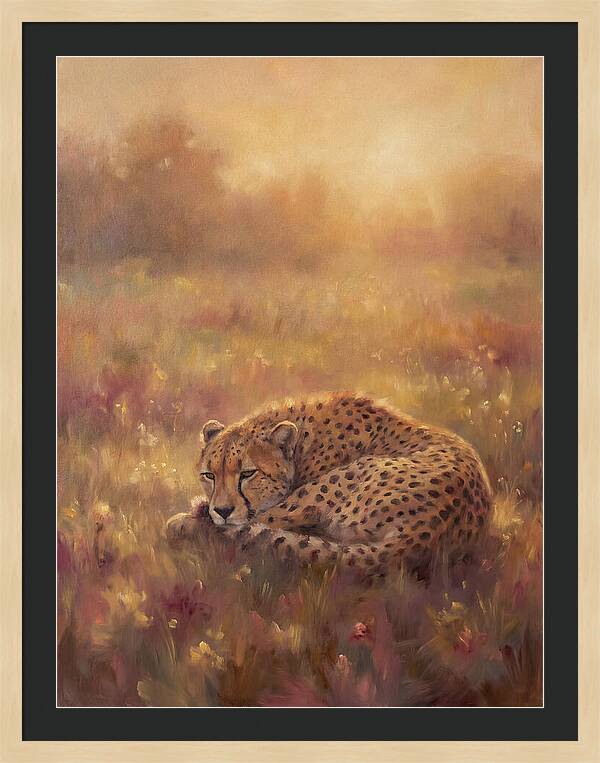 Cheetah Resting In Field