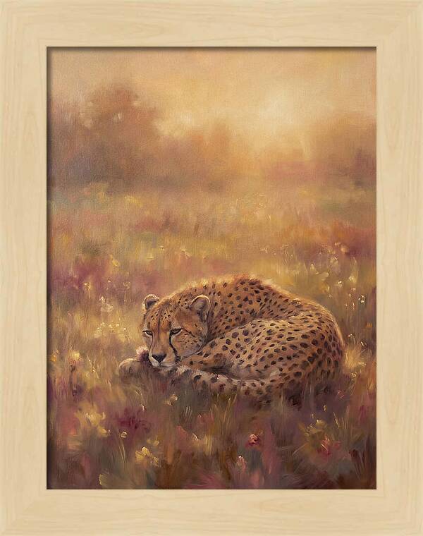 Cheetah Resting In Field