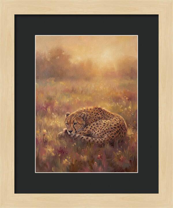 Cheetah Resting In Field