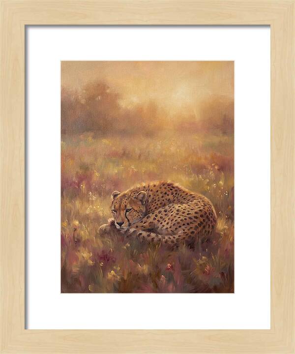 Cheetah Resting In Field