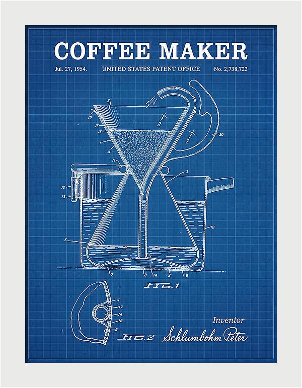Chemex Coffee Maker Chemex Blueprint Patent Us2738722a