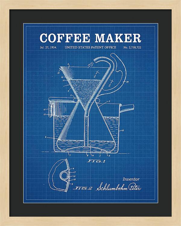 Chemex Coffee Maker Chemex Blueprint Patent Us2738722a