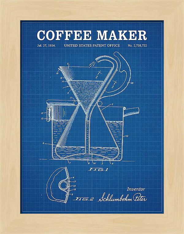Chemex Coffee Maker Chemex Blueprint Patent Us2738722a