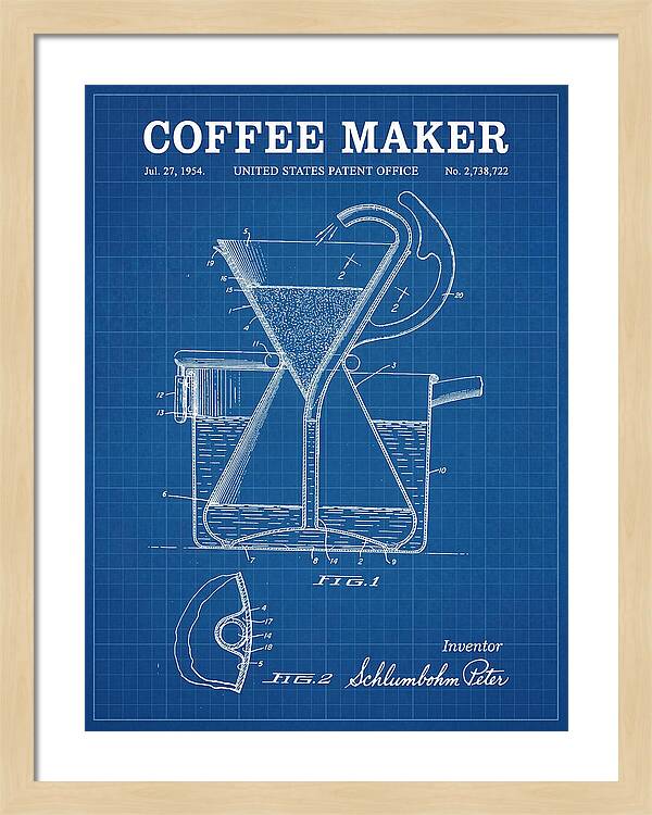 Chemex Coffee Maker Chemex Blueprint Patent Us2738722a