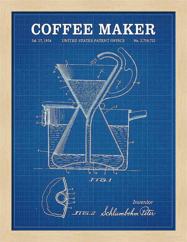 Chemex Coffee Maker Chemex Blueprint Patent Us2738722a