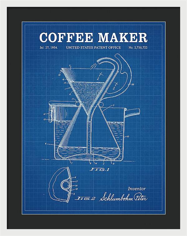 Chemex Coffee Maker Chemex Blueprint Patent Us2738722a