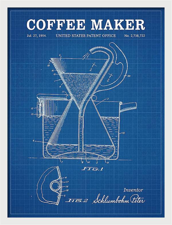 Chemex Coffee Maker Chemex Blueprint Patent Us2738722a