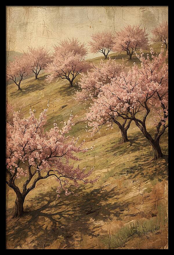 Cherry Orchard In Full Bloom