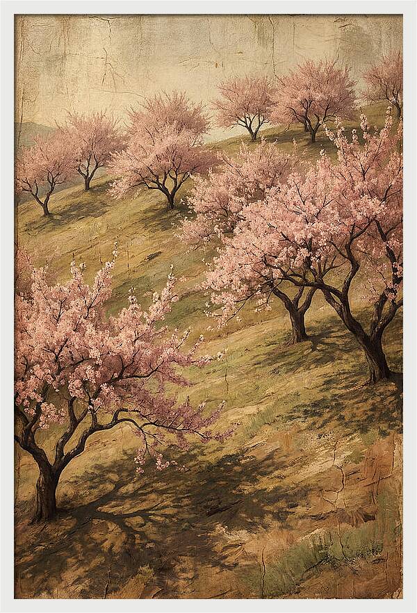 Cherry Orchard In Full Bloom