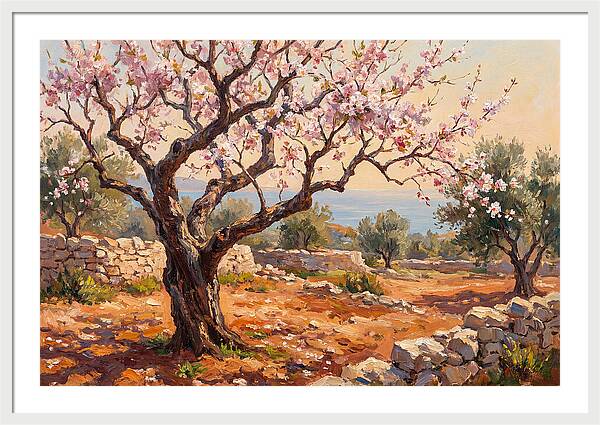 Cherry Tree Blossoms In The Mediterranean