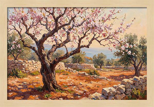 Cherry Tree Blossoms In The Mediterranean