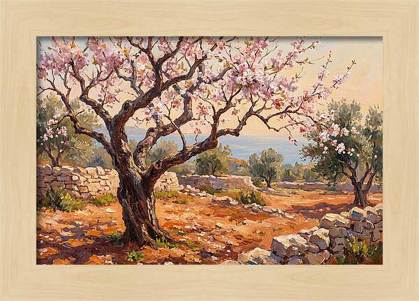 Cherry Tree Blossoms In The Mediterranean