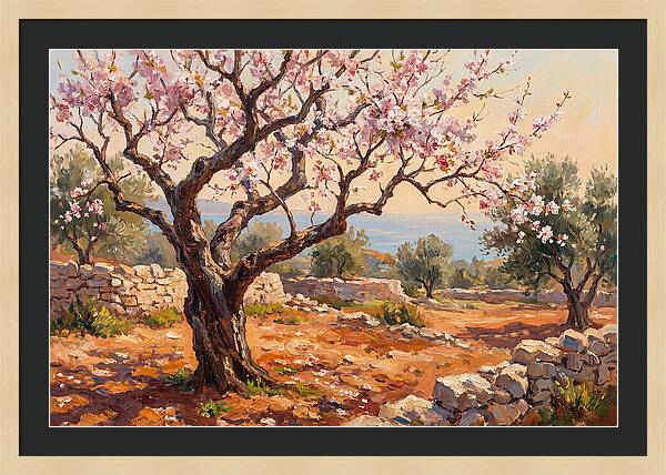 Cherry Tree Blossoms In The Mediterranean