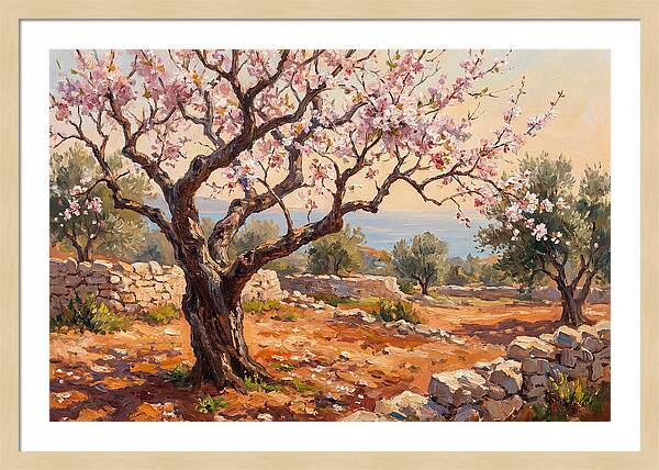 Cherry Tree Blossoms In The Mediterranean