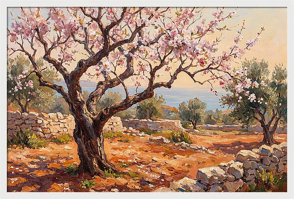 Cherry Tree Blossoms In The Mediterranean