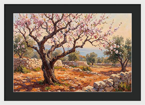 Cherry Tree Blossoms In The Mediterranean