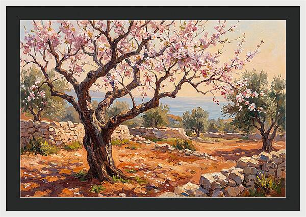 Cherry Tree Blossoms In The Mediterranean