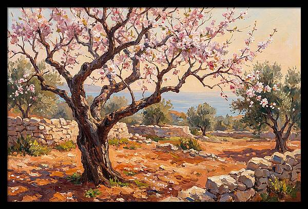 Cherry Tree Blossoms In The Mediterranean