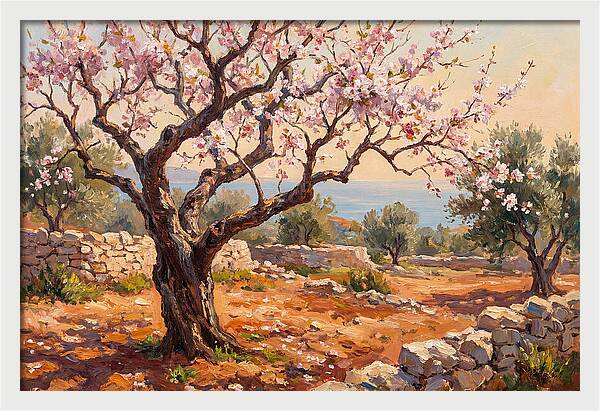 Cherry Tree Blossoms In The Mediterranean