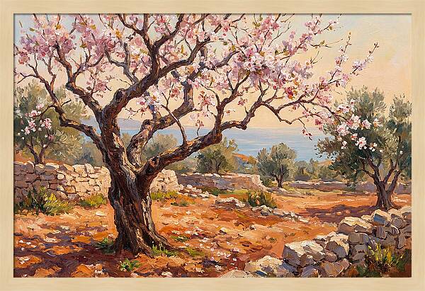 Cherry Tree Blossoms In The Mediterranean