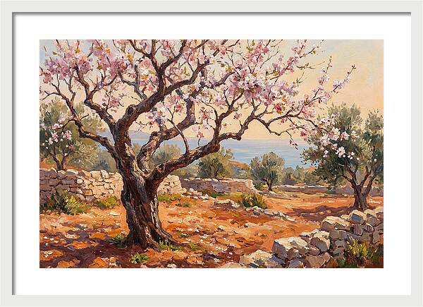 Cherry Tree Blossoms In The Mediterranean