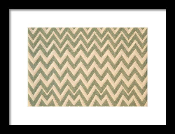 Chevron Pattern In Muted Sage And Cream