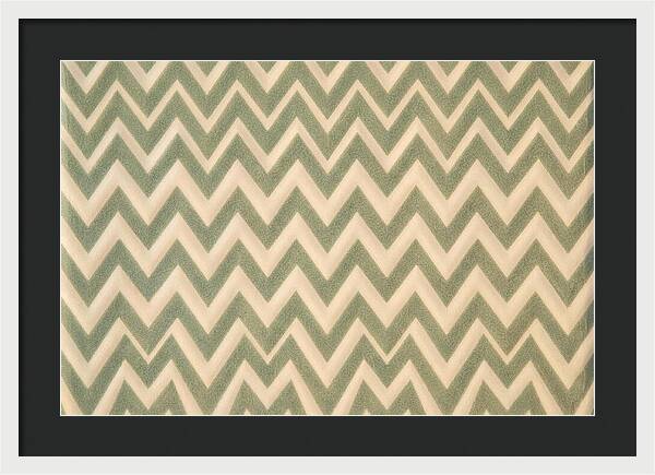 Chevron Pattern In Muted Sage And Cream